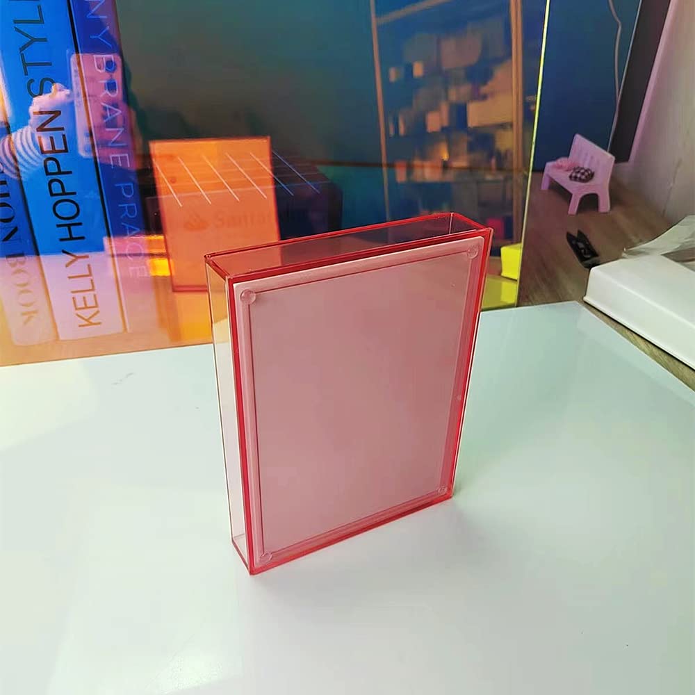 Grafting False Eyelash Acrylic Extension Pallet Organizer, Eyelash Extension Glue Tweezers Plate Makeup Palette, Dustproof Storage Box Display Training Tools Salon (Transparent Pink L)