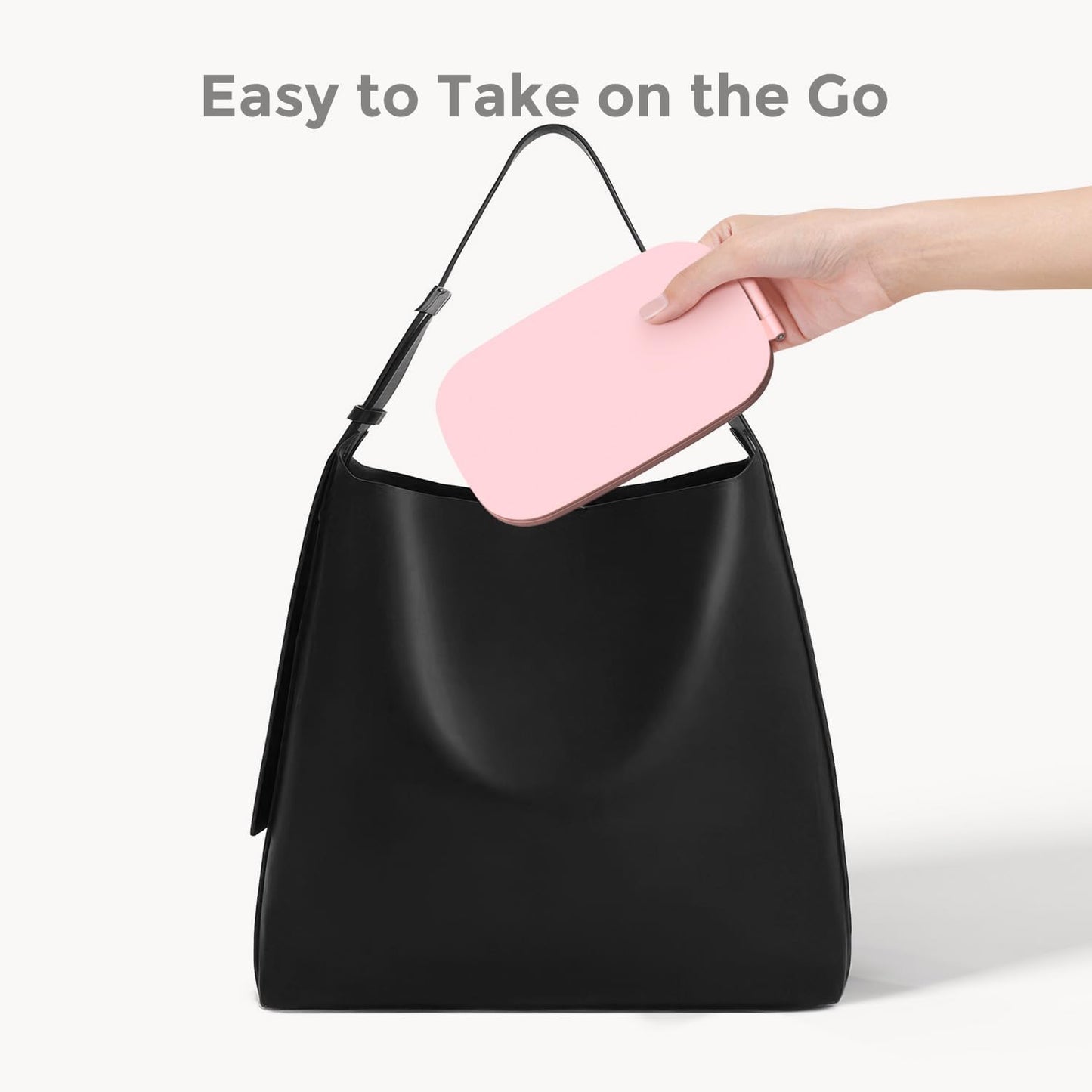 Travel Mirror with Light, Rechargeable Foldable Portable Mirror, 3 Color Lighting, 7.5 inch, Pink