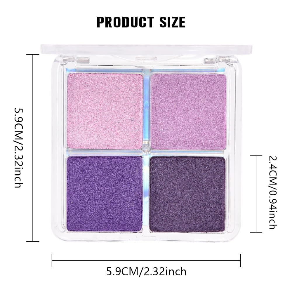evpct Eyeshadow Quad Palette, Nude Pink Orchid Lavender Dark Purple Glitter Shimmer Metallic Matte High Pigment Eye Shadow Palette Makeup for older Women, Smudge Proof, Vegan Cruelty-free, Seductive