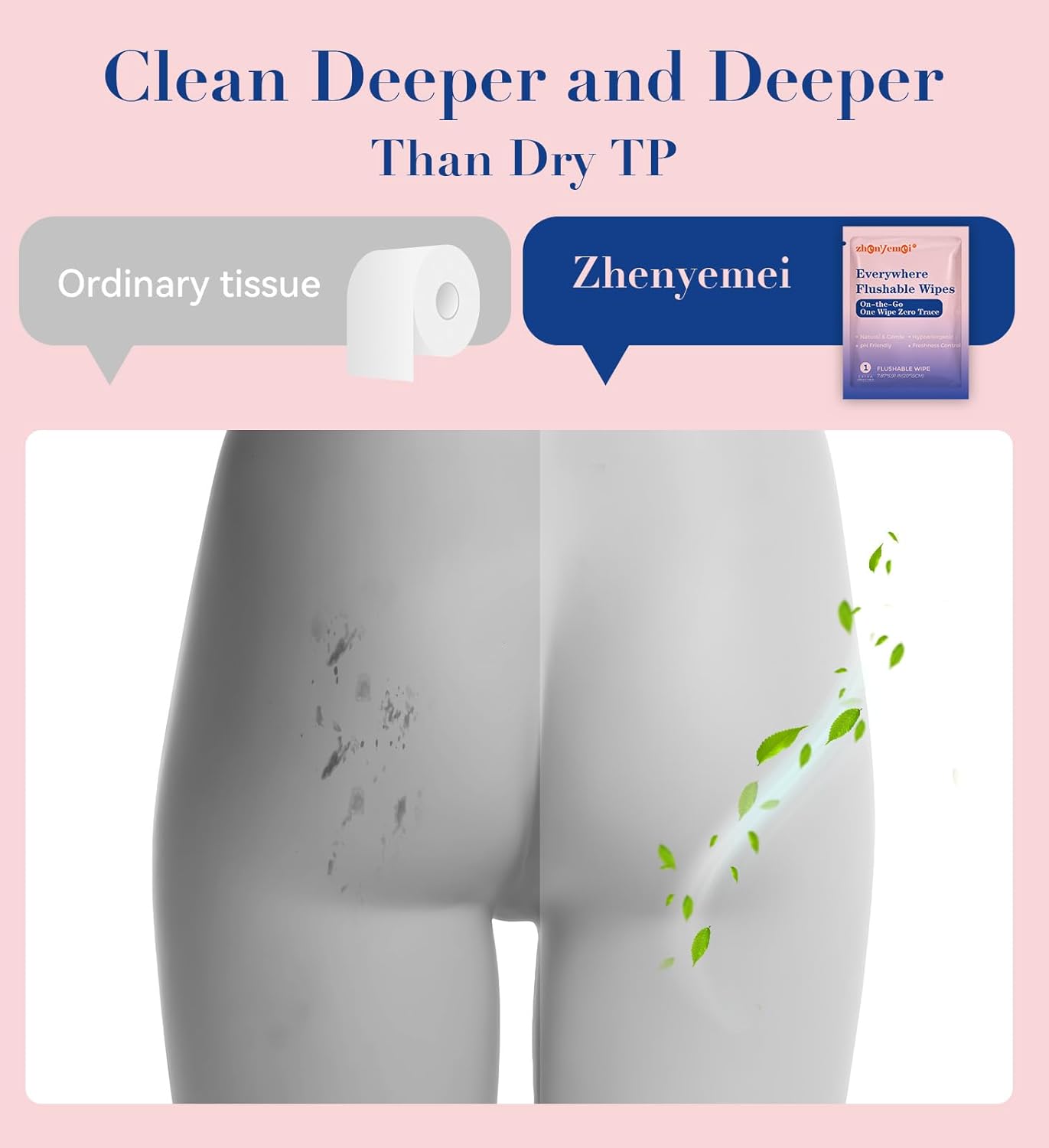 Thickened Flushable Wipes 60 Counts - ON-THE-GO Individually Wrapped for Women Men I Wet Wipes for Butt Travel Toilet Bathroom Thicker & Big for Adult Oranea Dulca & Aloe - Septic Sewer Safe