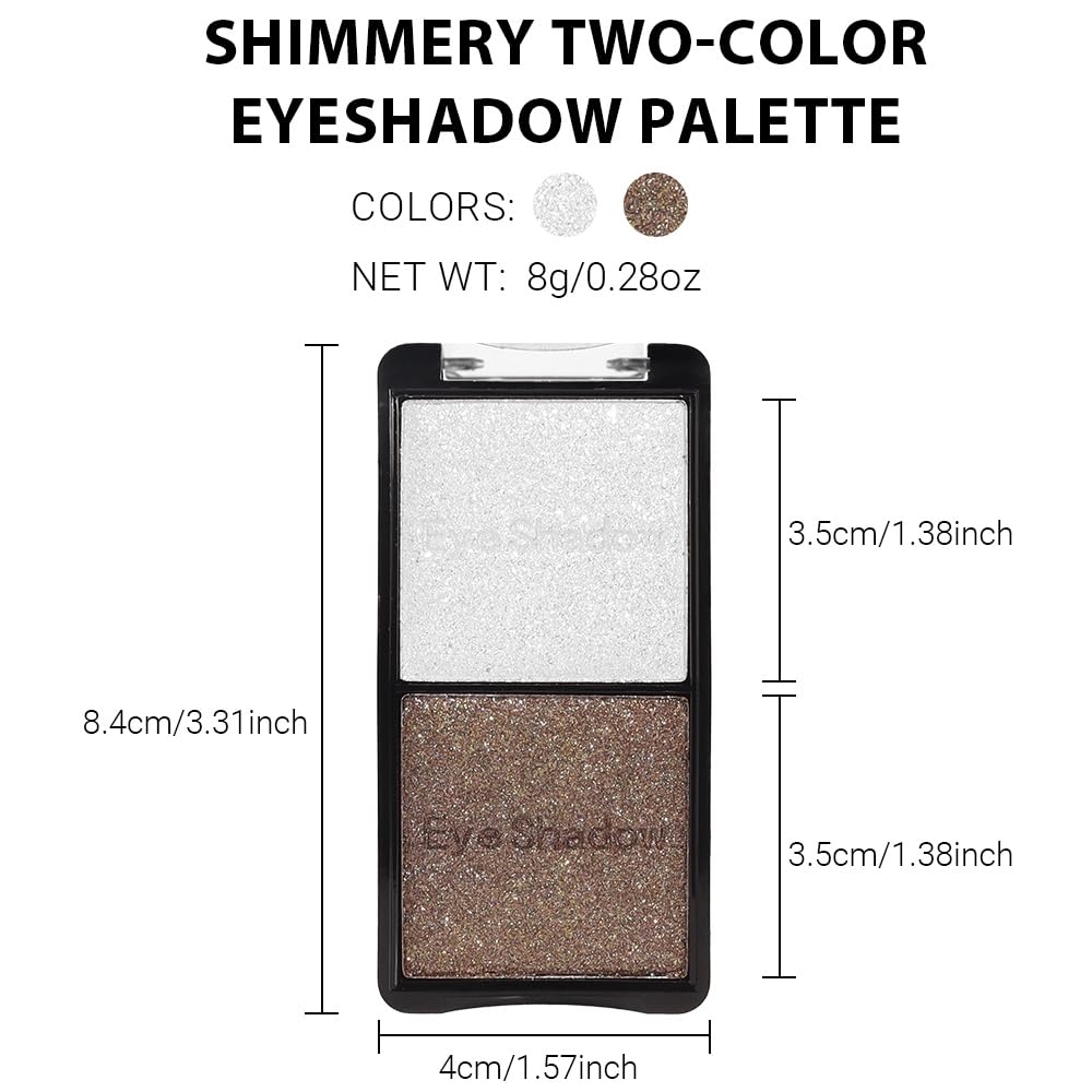 Double color eye shadow, Eyeshadows Creamy, high pigment eye makeup palette, matte shimmer metal eye shadow powder, Blendable, Ultra-Pigmented, Easy to Apply, Matte & Shimmer, (01)