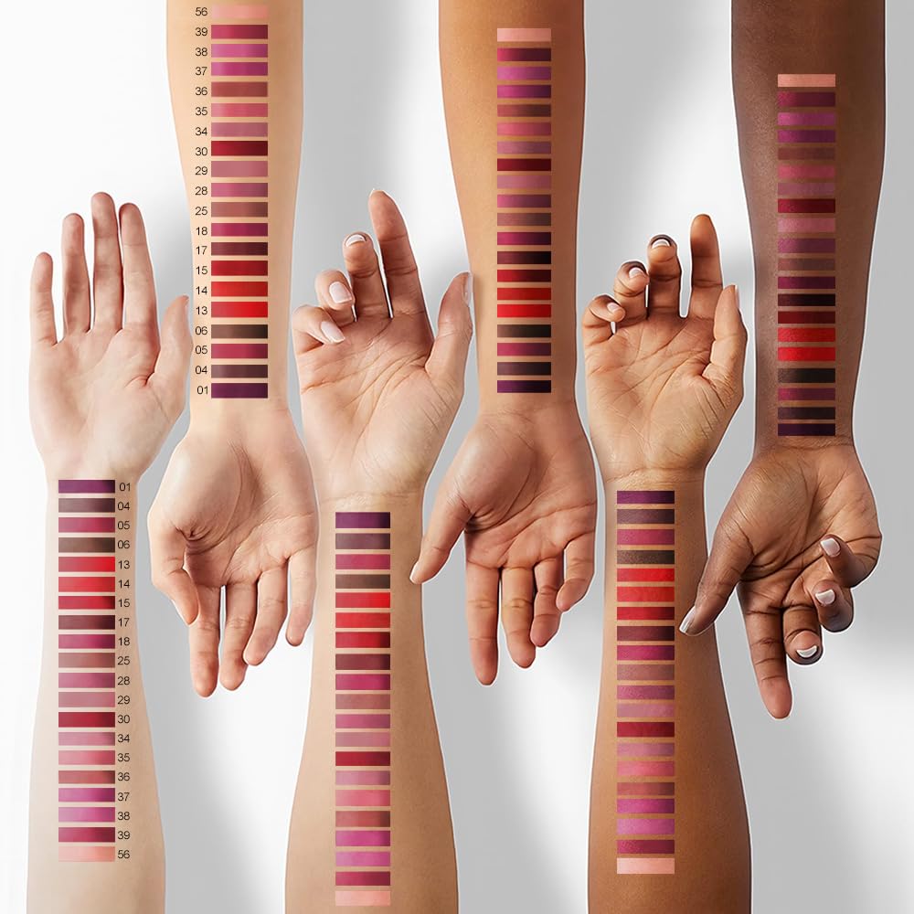 evpct 1Pcs Bright Fire Ruby Red Matte Lip Liner and Liquid Lipstick Stain Makeup Set for women, Red Long Lasting Smudge Proof Lipstick labiales matte mate larga duracion listip 24 hours originales,13#