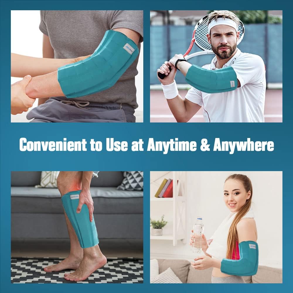 Elbow Ice Pack for Tendonitis & Tennis Elbow, 2 Hours Long Lasting Cold Compression Flexible Ice Pack Wrap Sleeve, Pain Relief for Golfers Arm, Arthritis, Injuries