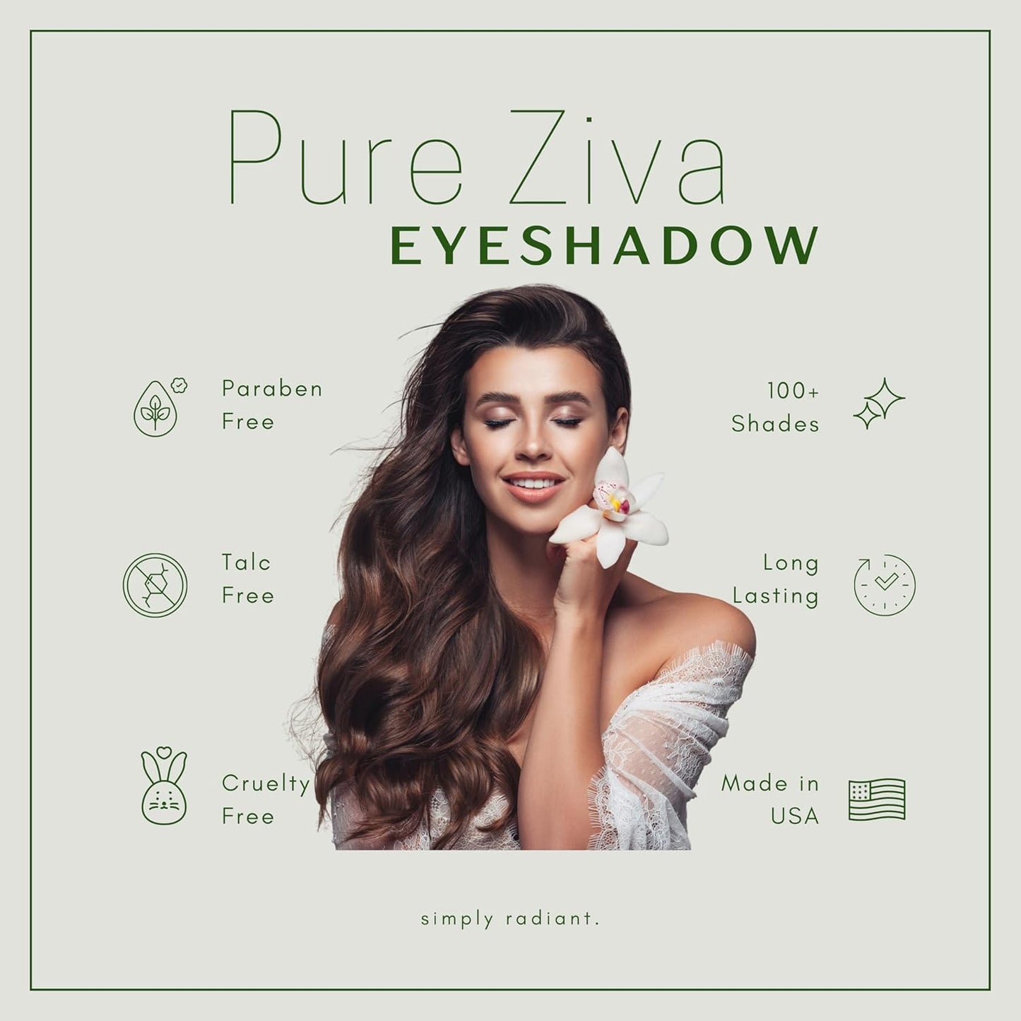 Moroccan Spice Shimmer White, Olive Green, Gold, Copper Penny Red, and Light Matte Orange Vegan Eyeshadow Palette; Talc, Paraben & Cruelty Free