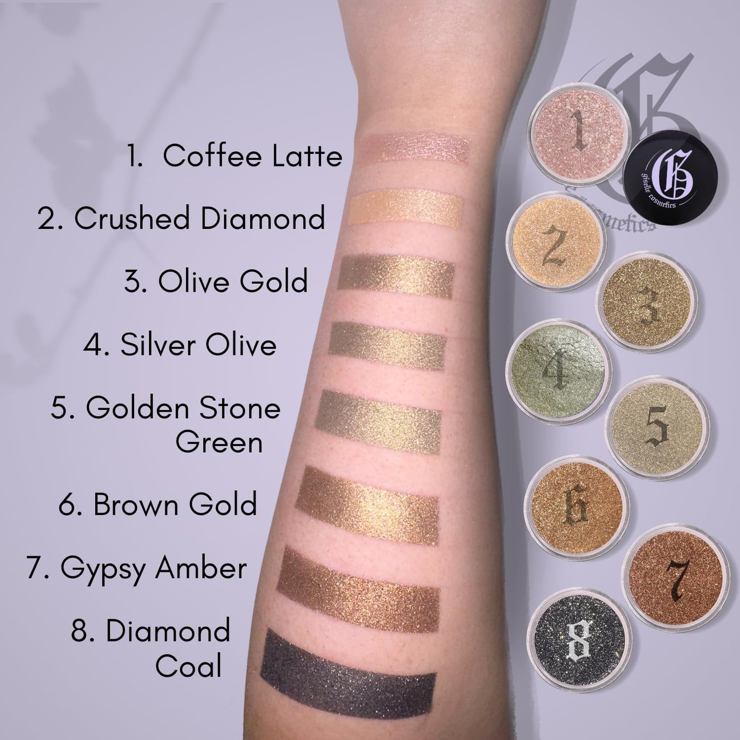 Diamond Coal Eye Shadow - Organic Mineral Loose Glitter Powder - Non-Toxic, Talc-Free Shimmer Eye Shadow Palette Makeup - Black & Silver Duochrome Pigment for Sparkly Eye Makeup