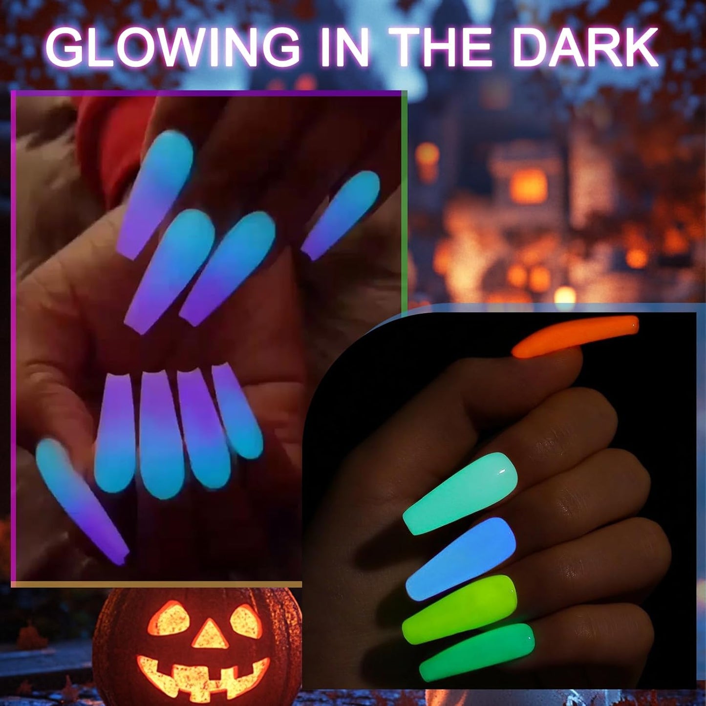 Glow in the Dark Nail Powder, 6 Colors Glow Dark Powder Dip Powder, Luminous Pigment Powder Fluorescent Neon Dipping Powder for Nail Art Decoration, Resin Craft(YYSDDPS-No.14-6PCS)