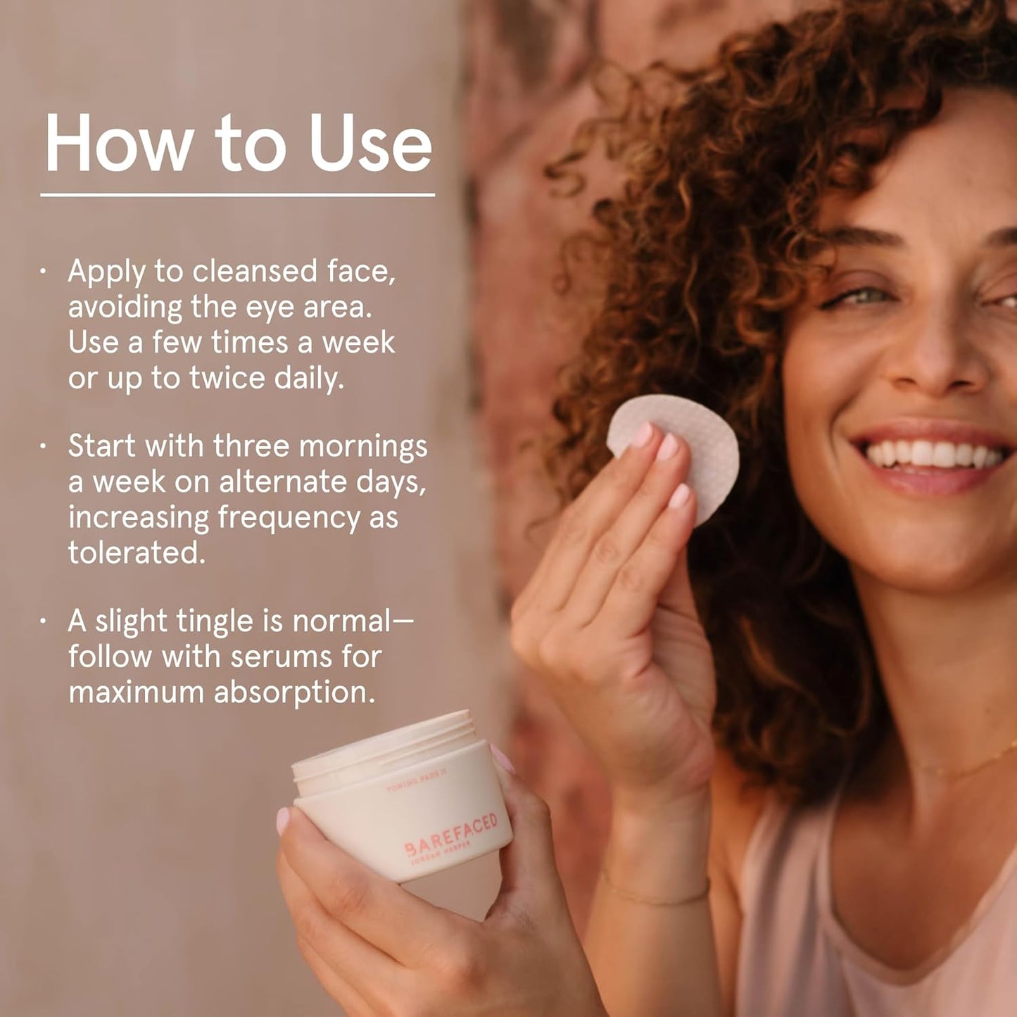 Barefaced Toning Pads II (60 Count) Exfoliating and Resurfacing Face Pads w/ 5% Glycolic Acid & Salicylic Acid, Helps with Brightening & Cleansing Skin, Clears Pores, Reduces Fine Lines and Wrinkles