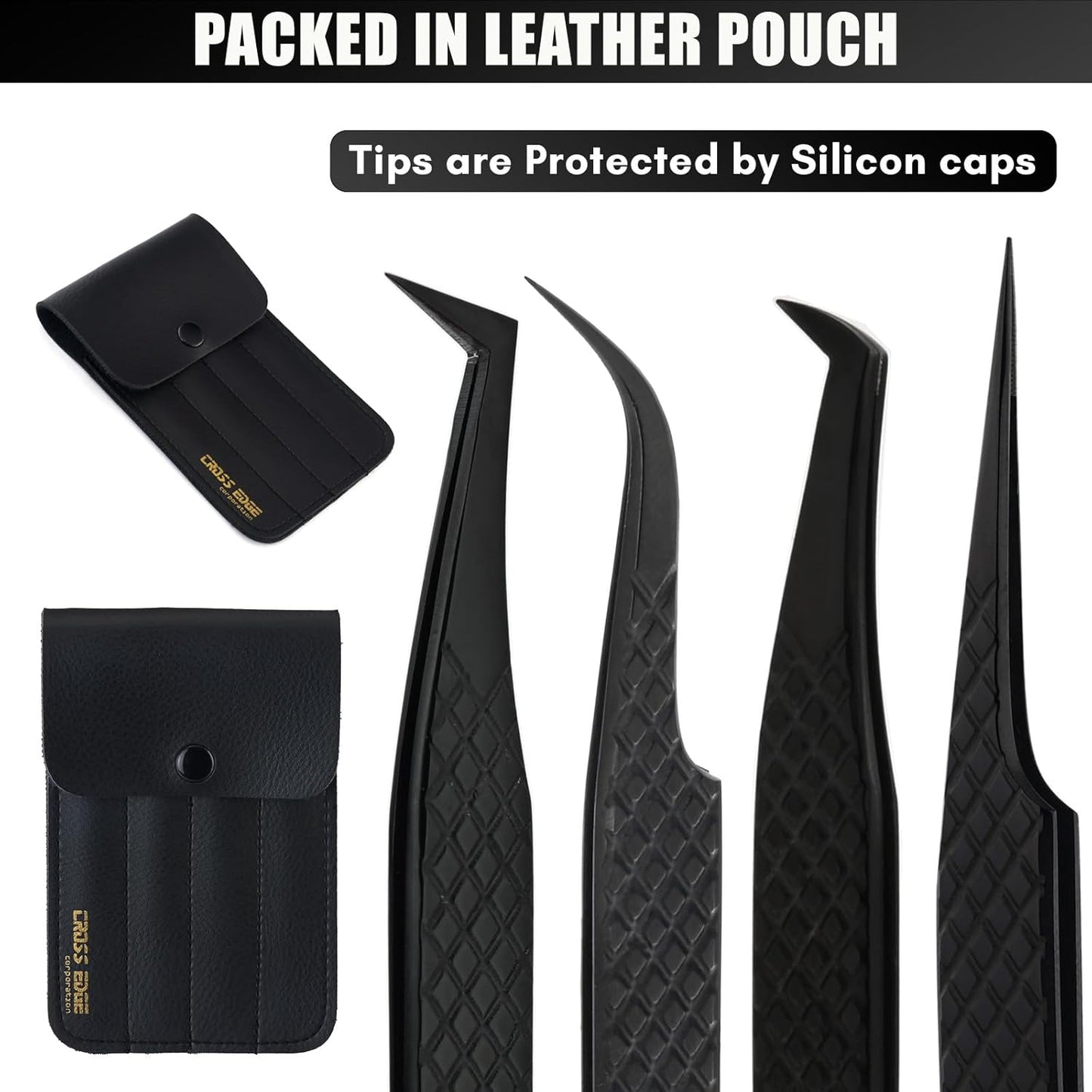 Eyelash Extension Tweezers Fiber Tip Lash Tweezers, Precision Boot Fiber Tip Volume Tweezers for Lash Extensions Japanese Steel Curved & Isolation Tweezer pinzas para pestaas (4pcs Set)