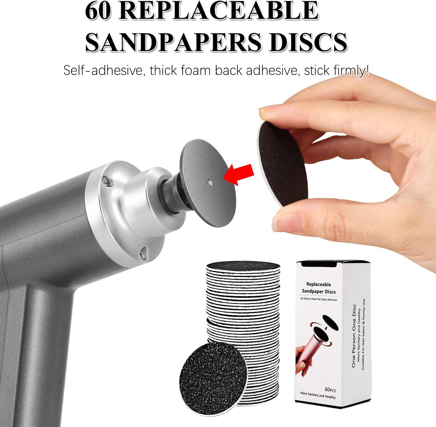 Upgraded Electric Callus Remover for Feet 4500rpm, Adjustable Speed Electric Foot Callus Remover Foot Sander Grinder Pedicure File for Women Men Dead Skin Cracked Heels (Gray)