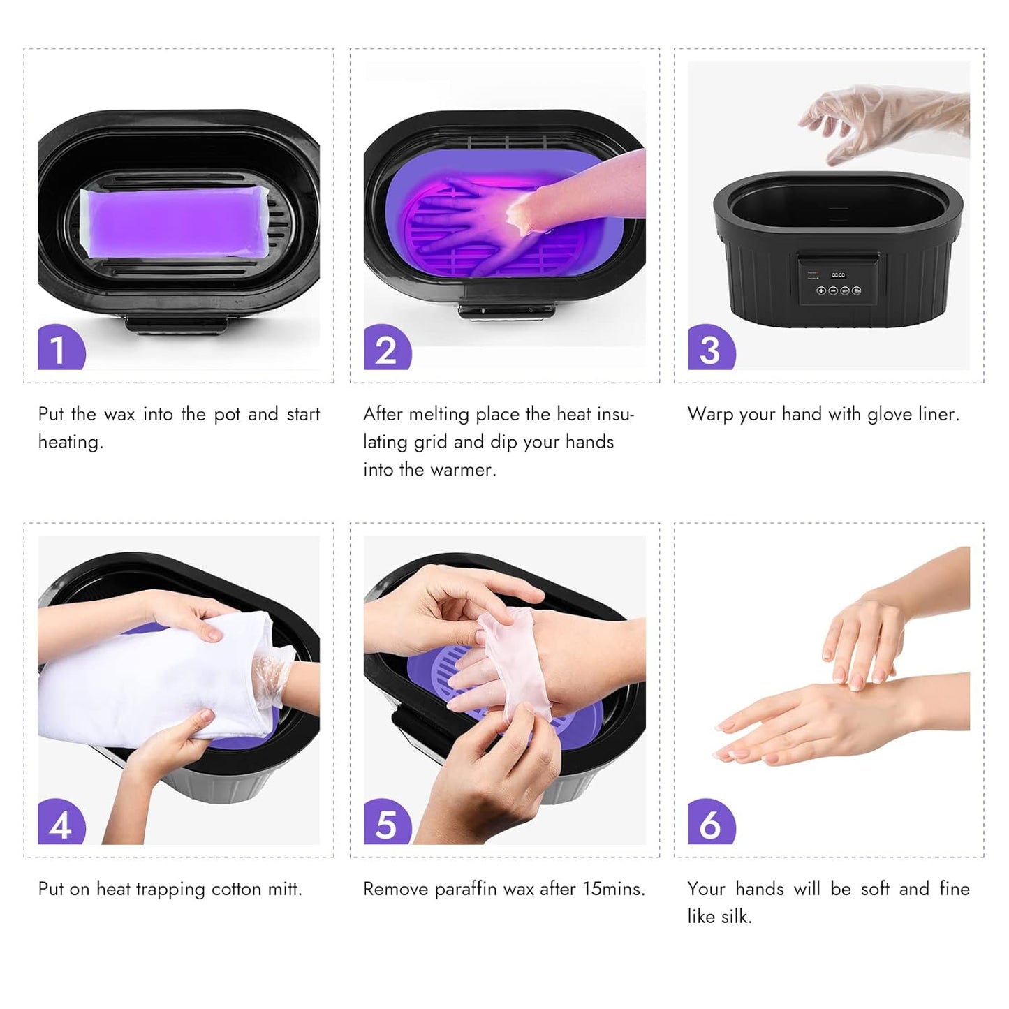 Paraffin Wax Machine for Hand and Feet, Waxkiss 5000ml Paraffin Bath with Lavender Paraffin Wax Warmer for Professional Spa & Arthritis Treatment At Home