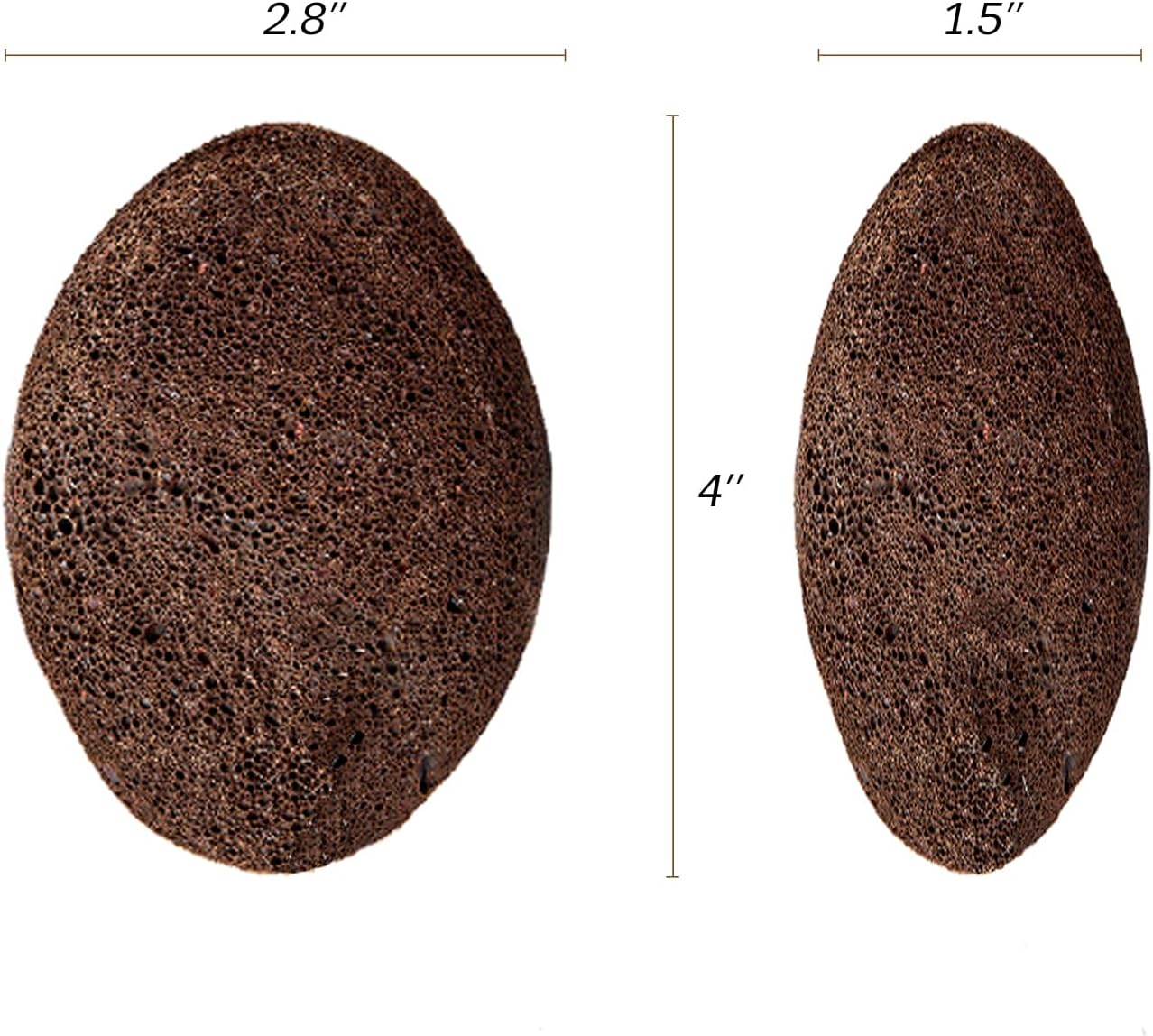 Pumice Stone - Natural Earth Lava Brown - Callus Corn Remover for Feet Heels and Palm - Pedicure Exfoliation Tool - Dry Dead Skin Scrubber - Health Foot Care