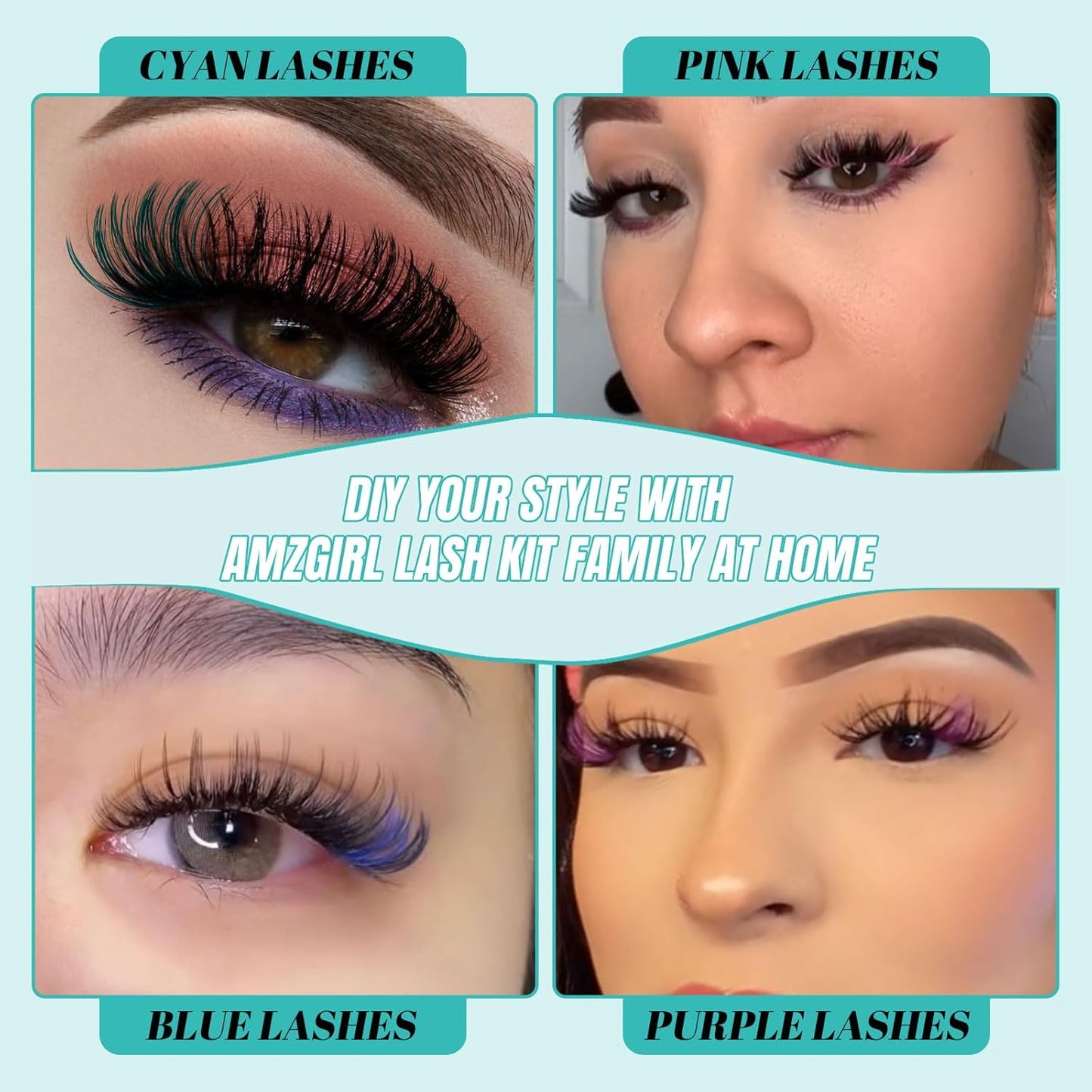 Lash Extension Kit 320Pcs,DIY Individual Lashes Clusters Kit,Lash Bond And Seal,Lash Remover For Colorful Eyelashes Extensions,Lash Applicator Tools For False Eyelash Cluster Kit(40D,D-Mix9-16mm Kit)