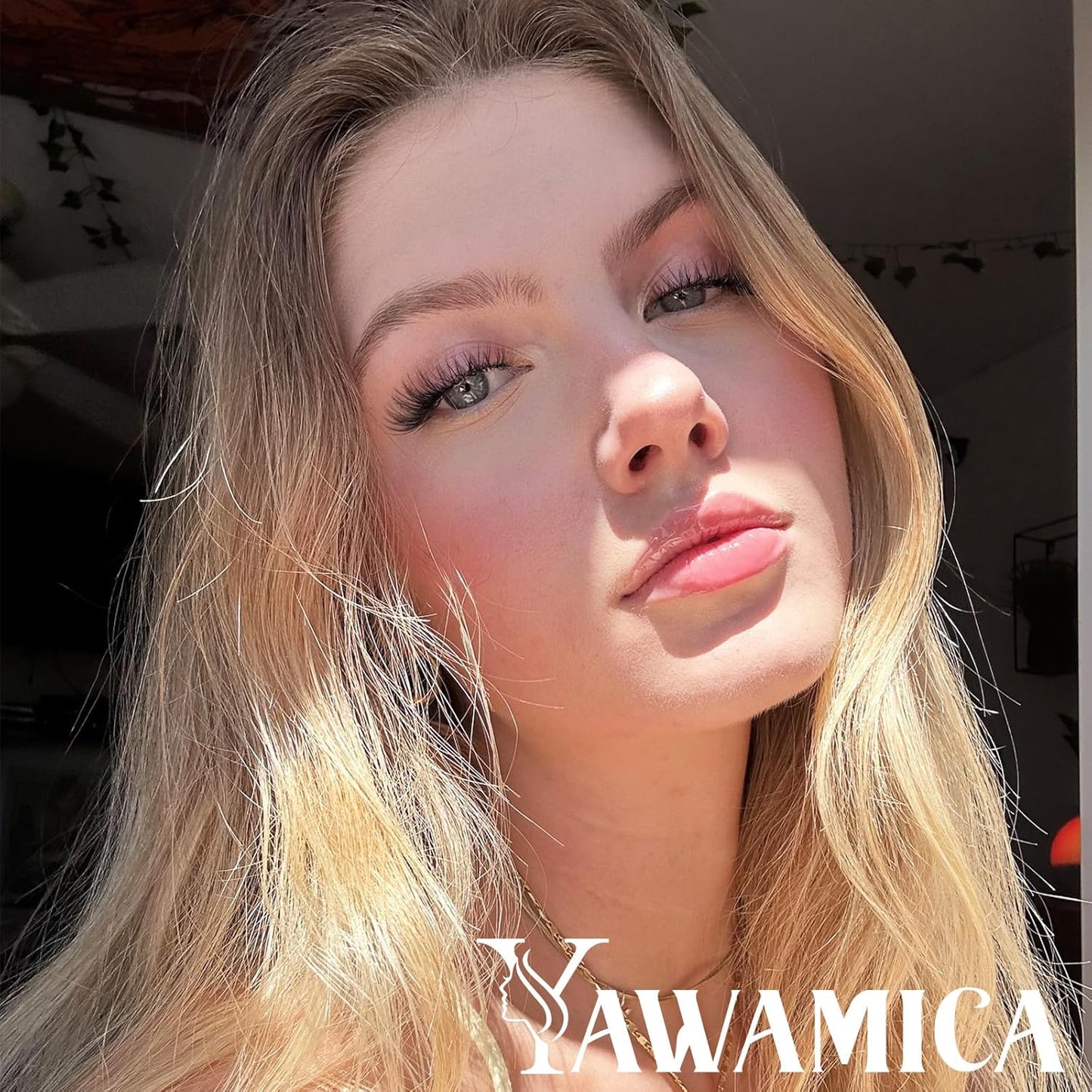 Yawamica Natural Self Adhesive Lash Clusters 10-16mm Reusable Press On Lashes No Glue Needed Eyelash Clusters Invisible Clear Band Pre Glued Cluster Lashes for Effortless Salon Eyelash Extension Look