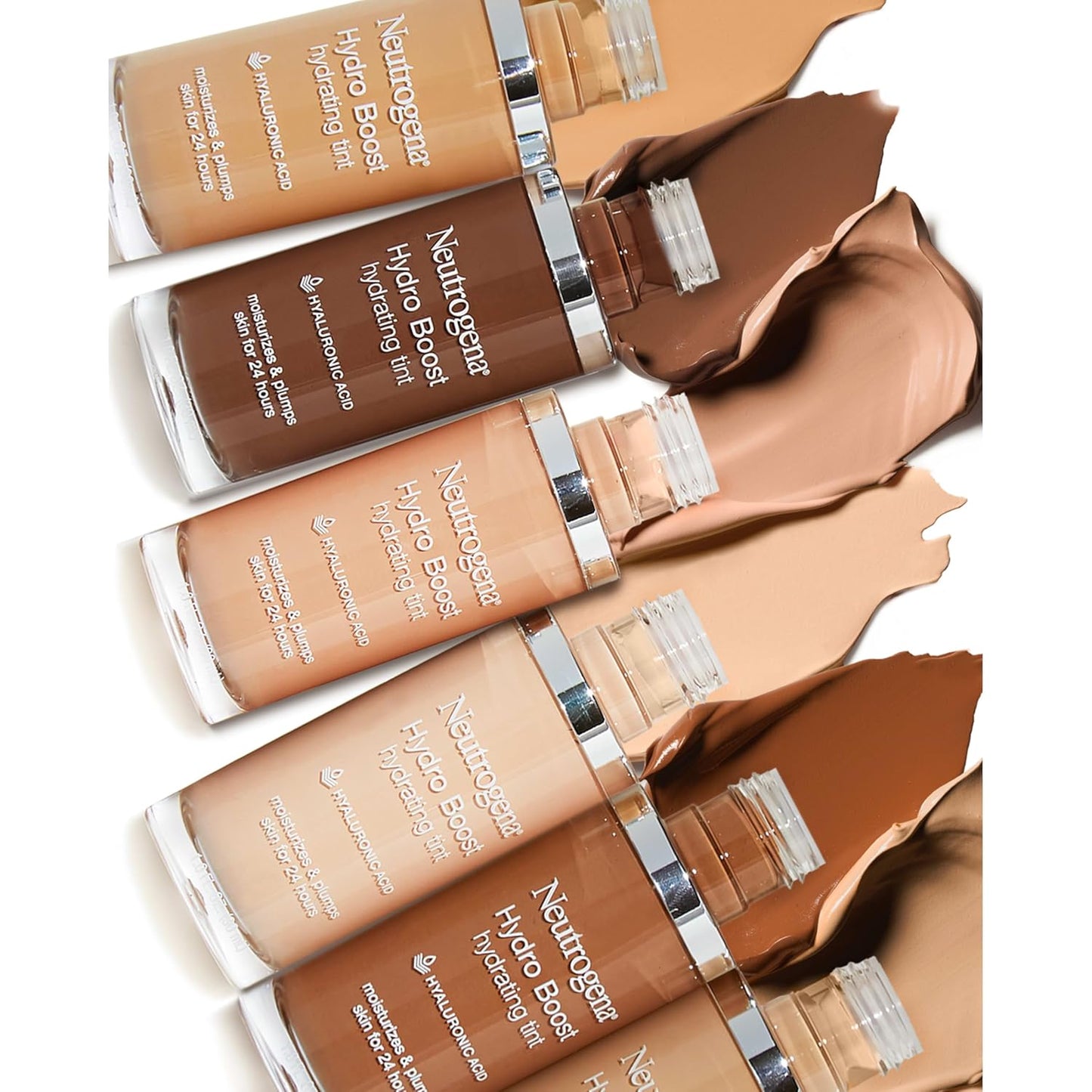Neutrogena Hydro Boost Hydrating Tint Foundation Makeup for Dry Skin, with Hyaluronic Acid, Lightweight Oil-Free Water Gel, Non-Comedogenic, 115 Cocoa Color 1.0 fl. oz