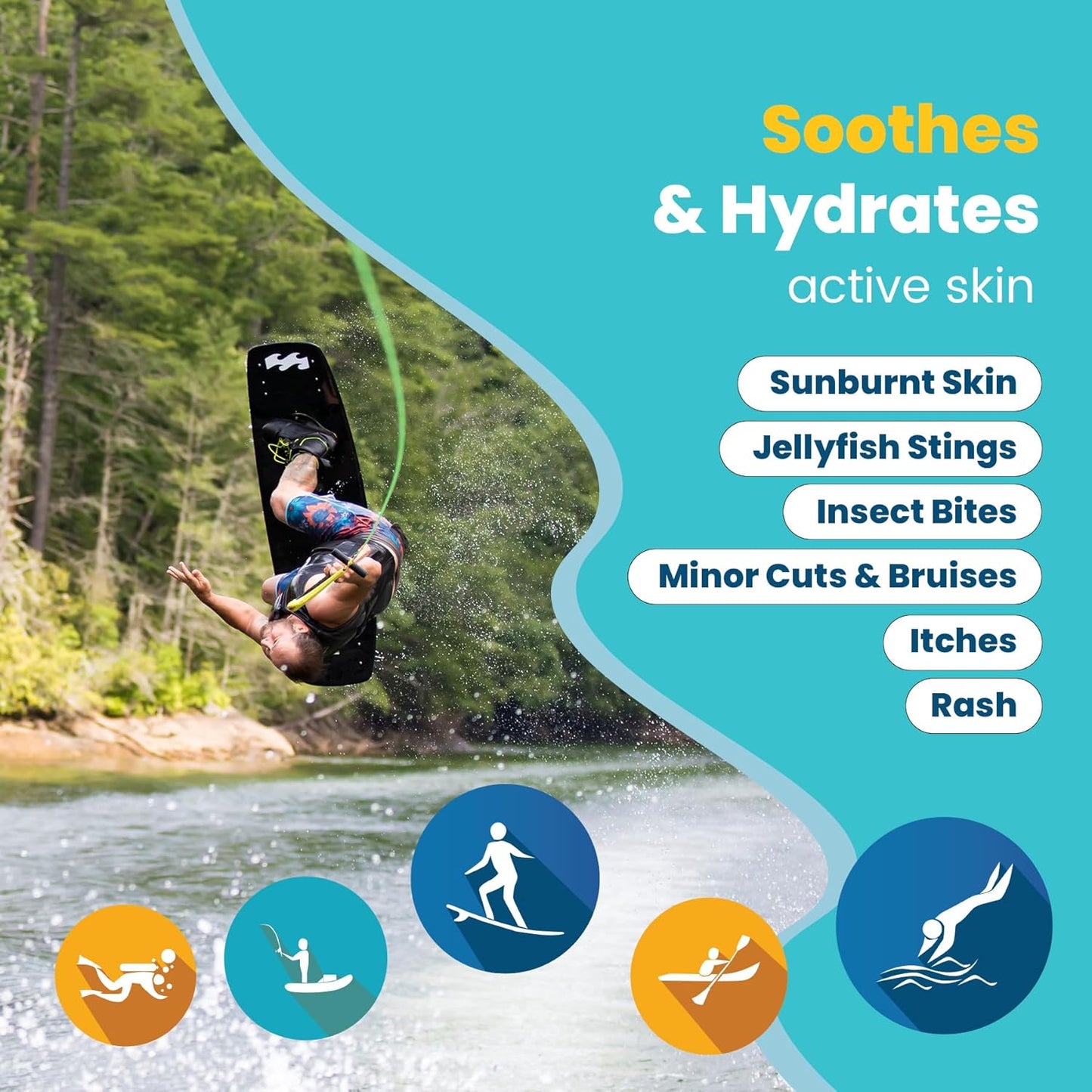 STREAM 2 SEA Sun & Sting Aloe Soothing Gel for Face & Body, Organic Aloe Vera Gel for Sunburn Relief, Travel Size Aloe Vera Gel for Skin, Natural After Sun Care, Pure Aloe After Sun Gel, 2.5 Fl oz