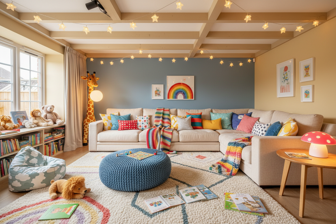 Comfortable Family Living Spaces: Sofas, Blankets, and Soft Lighting
