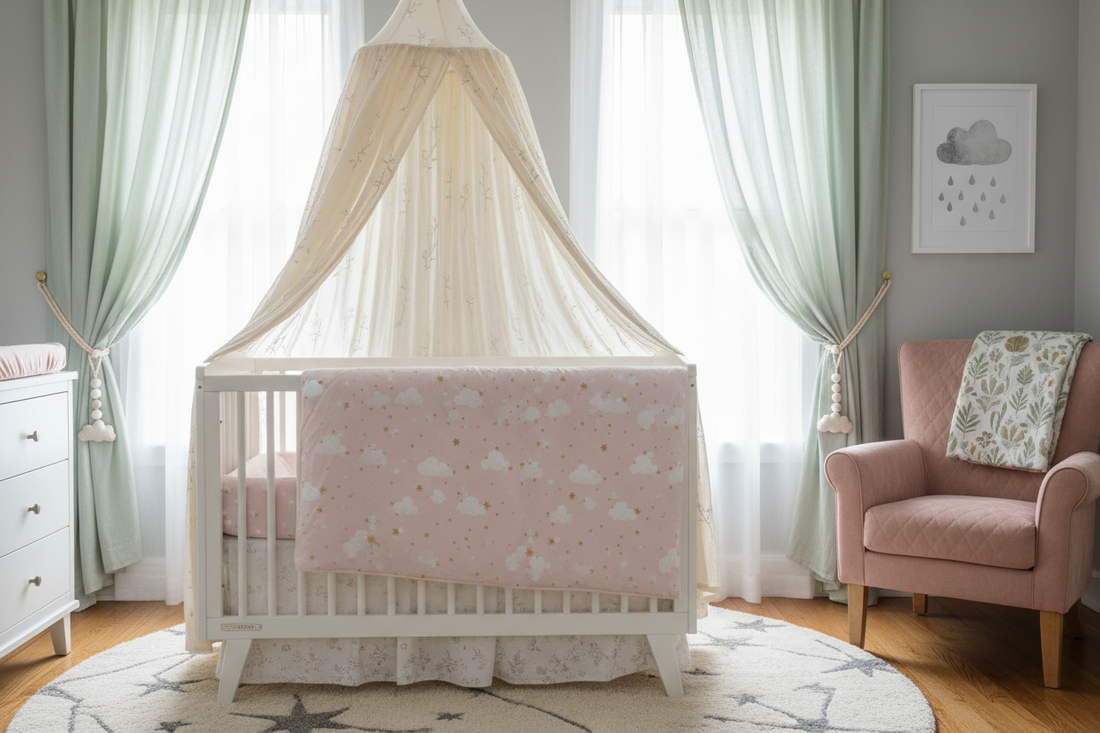 Stylish Nursery Textiles: Duvet Covers, Window Treatments, and Bed Canopies