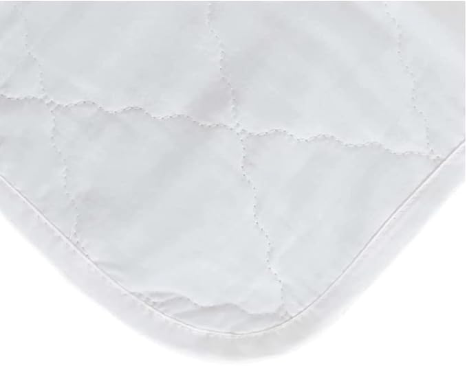 Waterproof Crib Flat Mattress Pad by QuickZip - 100% Cotton White - Luxuriously Soft! Pairs Perfectly with QuickZip Crib Zip-On Sheets