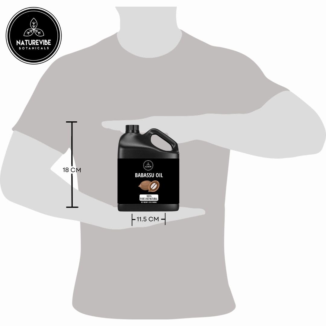 Naturevibe Botanicals Babassu Oil 32 Ounces | 100% Pure and Natural | Great for Skin Care and Hair Care