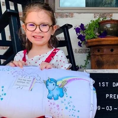 JumpOff Jo Nap Mat for Kids - Cozy Kids Rest Mat with Removable Pillow and Ultra Soft Blanket for Preschool, Daycare, and Sleepovers - Unicorn Pixie Dust