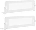 BABY JOY Double Sided Bed Rail Guard, 2 Pack, Extra Long, Swing Down for Convertible Crib, Folding Baby Safety Bedrail for Kids Twin Full Size Queen King Mattress, Rails for Toddlers (White, 48")
