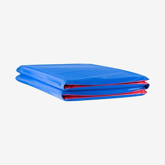 KinderMat, 5/8" Thick, 4-Section Rest Mat, 45" x 19" x 5/8", Red/Blue, Great for School, Daycare, Travel, and Home, Made in The USA
