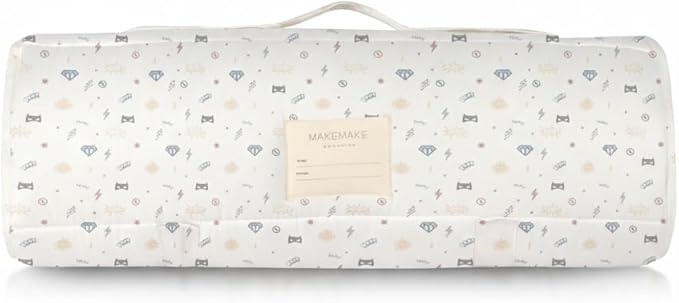 Makemake Organics GOTS Certified Organic Cotton Nap Mat with Detachable Pillow for Kids Soft Sleeping Bag for Toddlers, Boys, Girls - Ideal for Daycare, Preschool, Kindergarten