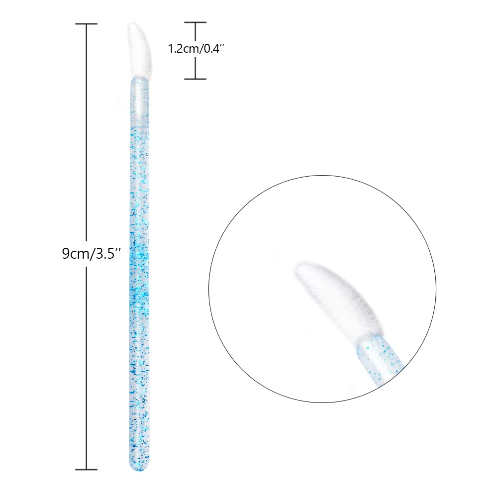 100PCS Glitter Crystal Lip Brush, Disposable Lip Brushes Lip Gloss Applicators Lipstick Gloss Wands Applicator Perfect Makeup Tool Kits (Multi-colored)