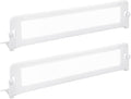BABY JOY Double Sided Bed Rail Guard, 2 Pack, Extra Long, Swing Down for Convertible Crib, Folding Baby Safety Bedrail for Kids Twin Full Size Queen King Mattress, Rails for Toddlers (White, 71")