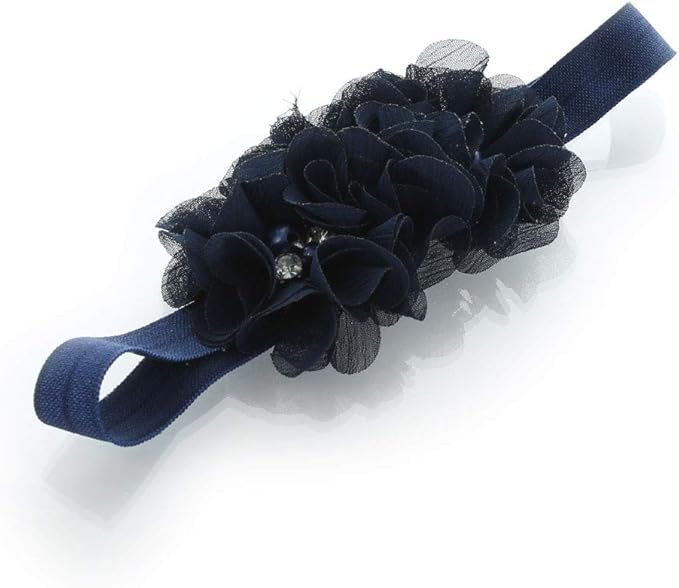 My Lello Flower Headbands Baby - Girls - Toddler Fabric Beaded Stretchy Elastic Pair