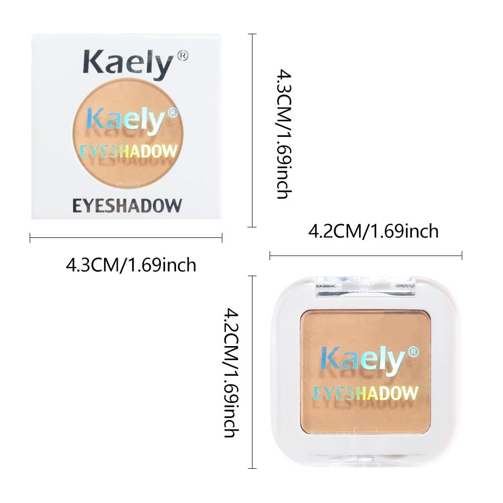 Kaely Pressed Single Eyeshadow Makeup, Light Nude Brown Matte Highly Pigmented Monochrome Eye Shadow Palette, Waterproof Neutral Powder Mini Eyeshadow, sombras para ojos, Lightweight Blendable, 13