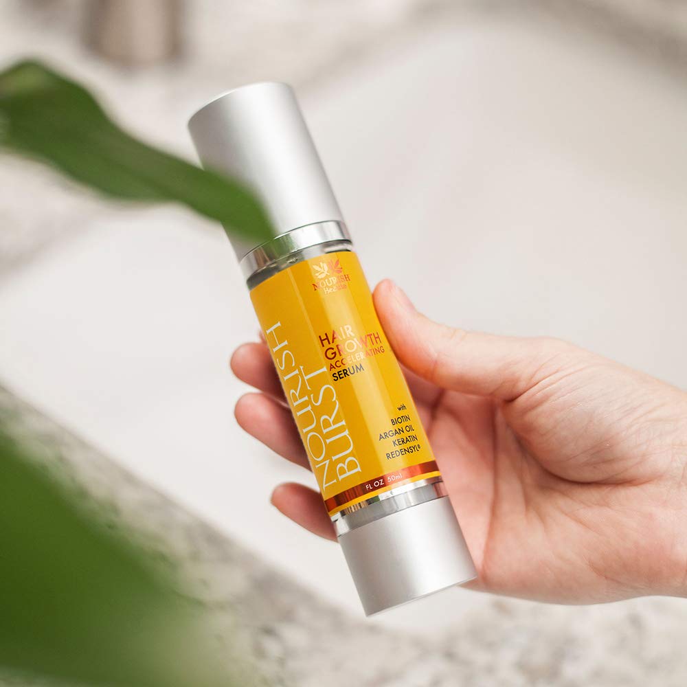 Nourish Beaute Hair Regrowth Treatment Serum for Hair Loss, Volume and Thickening with Caffeine for Men and Women, 1.7 Oz