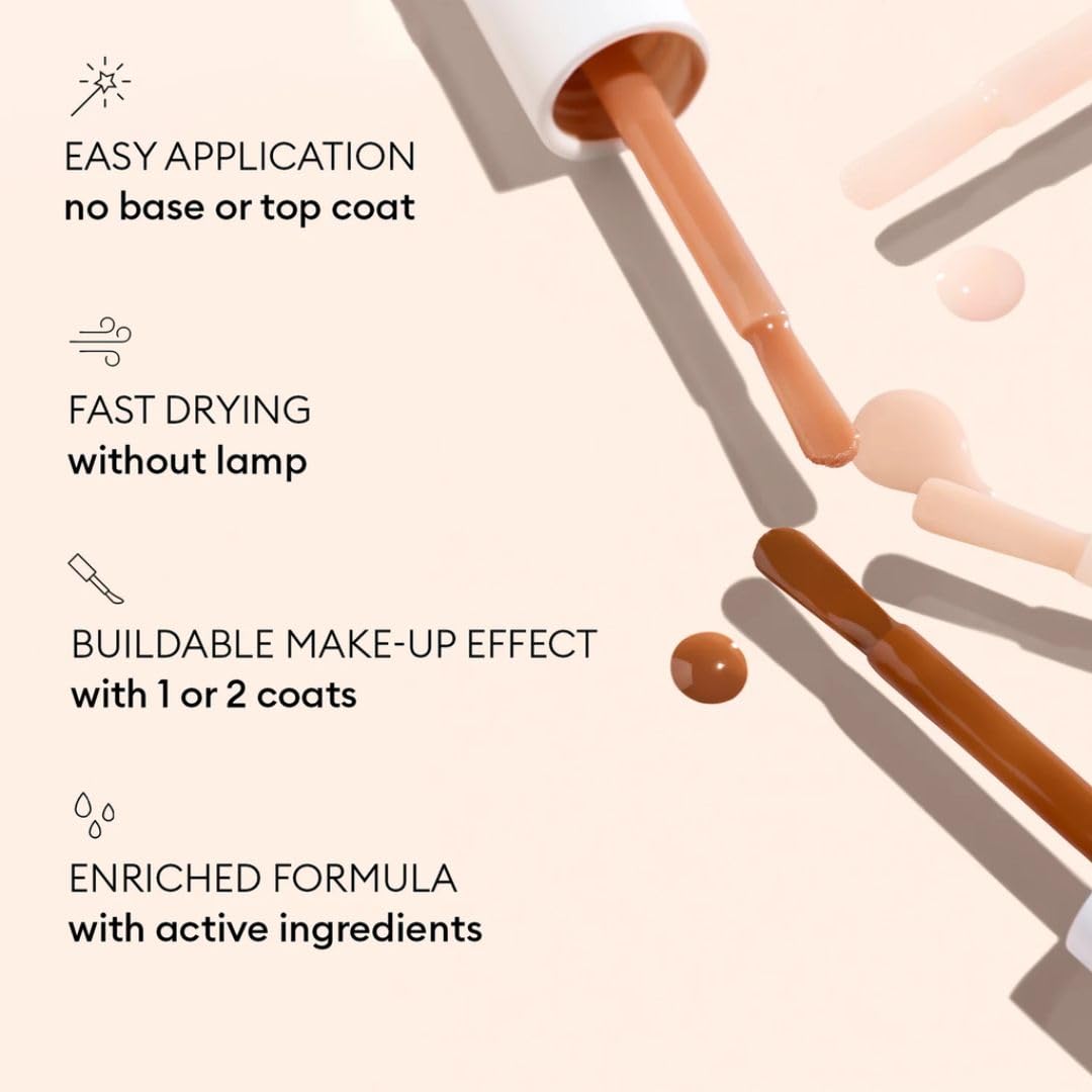 Manucurist Active Smooth 02 Nail Concealer Polish & Care - 2 in 1 Nude Nail Polish : Nail Strengthener and Growth - Nail Concealer - Ridge Filler for Nails - Natural Nail Polish - Golden Finish