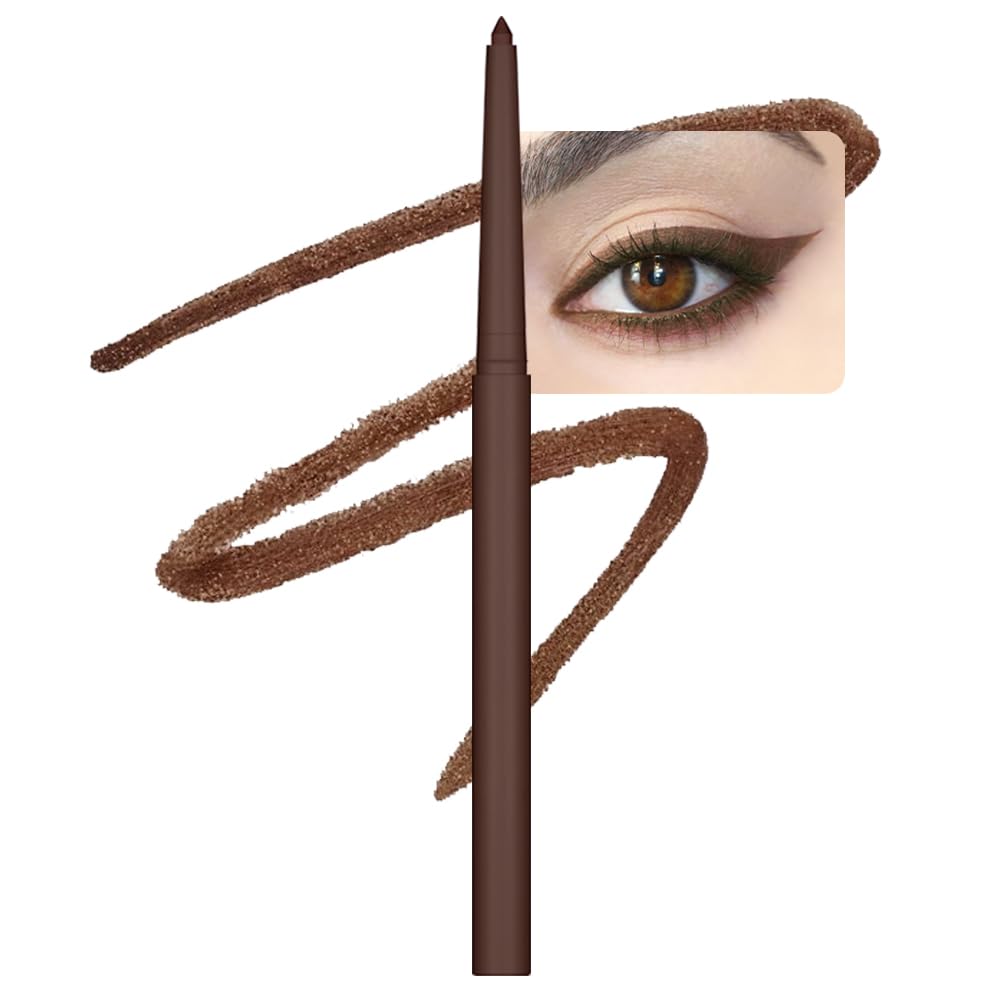 evpct Brown Eyeliner Pencils for Eyes, Brown Colored Eye Liner Pencil Pen Makeup Waterproof Smudge Proof, Colored Gel Waterline Eyeliner Liquid, Face Eye Paint Stick Lipstick Halloween Makeup 11