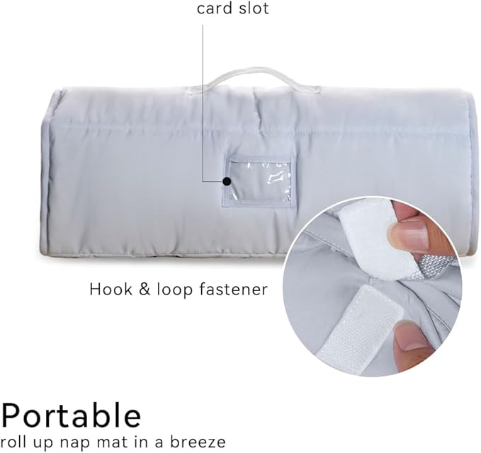 Toddler Nap Mat with Pillow and Minky Blanket 55''x35'' Toddler Sleeping Bag for Daycare, Preschool Travel Camping Mat Nap Mat for Boys and Girls