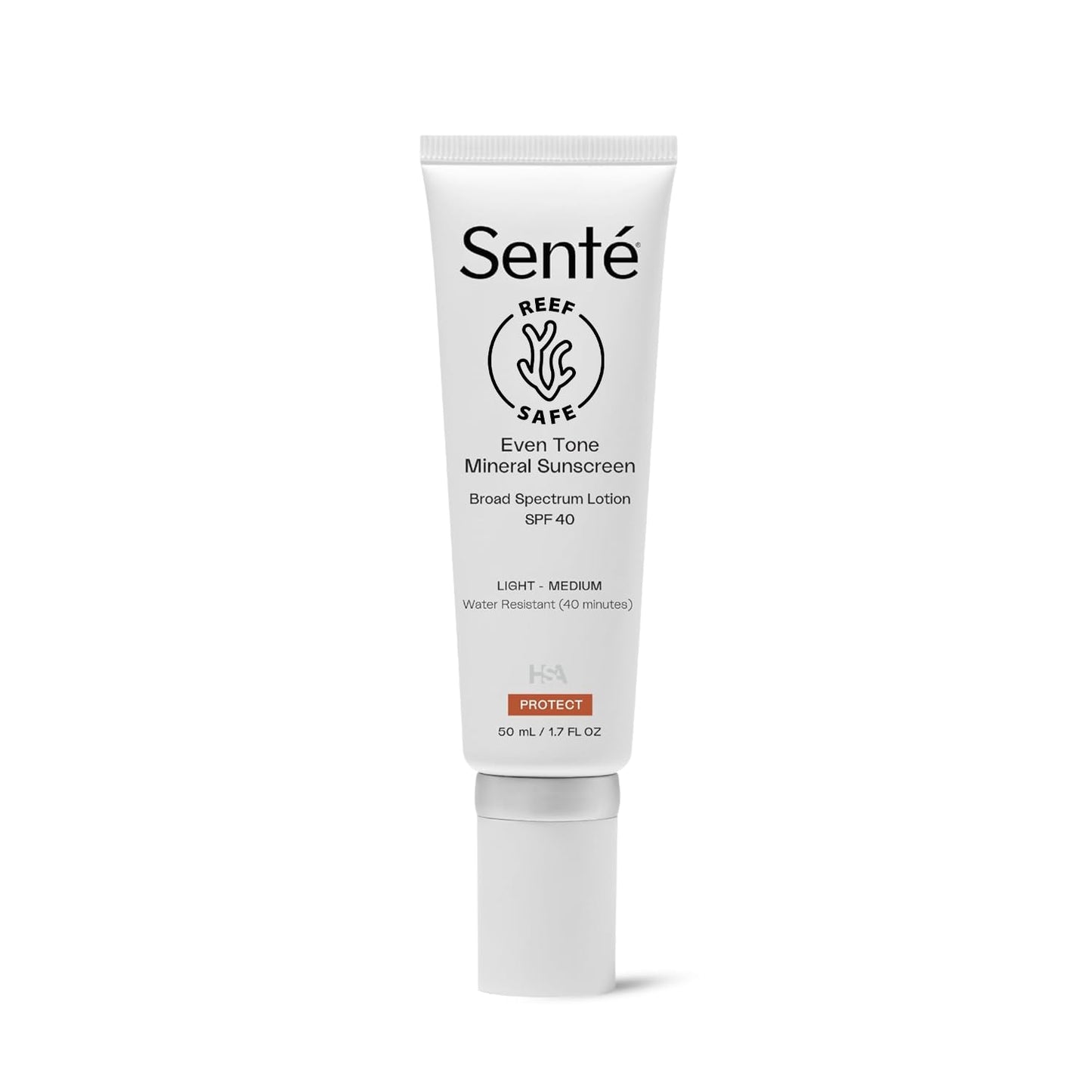 Senté Even Tone Mineral Sunscreen Tinted | SPF 40 Light-Medium | Hydrating, Lightweight Sun Protection Treatment for Redness & Discoloration | UVA/UVB & Blue Light Defense | 1.7 oz