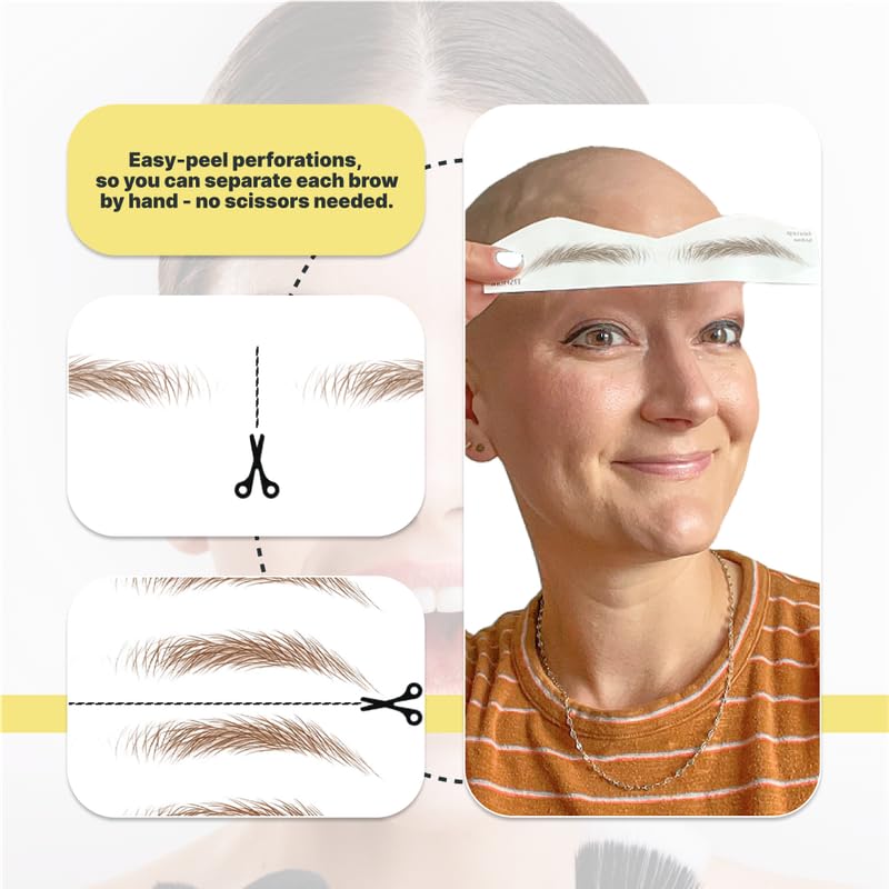 30 Pairs Medium Brown Temporary Eyebrow Tattoos, Waterproof and Smudge-Proof Medium Everyday Style Realistic Eyebrow Stickers for Men & Women, Easy to Apply, Won't Work on Existing Brows