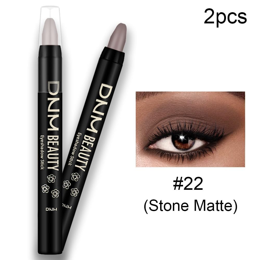 evpct 2Pcs Cream Eyeshadow Sticks Set for Eyes Waterproof, Stone Matte Eye shadow Stick Pencil Pen Bulk sombras en crema para ojos 22+22