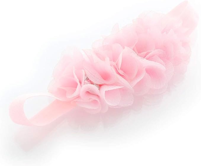 My Lello Flower Headbands Baby - Girls - Toddler Fabric Beaded Stretchy Elastic Pair