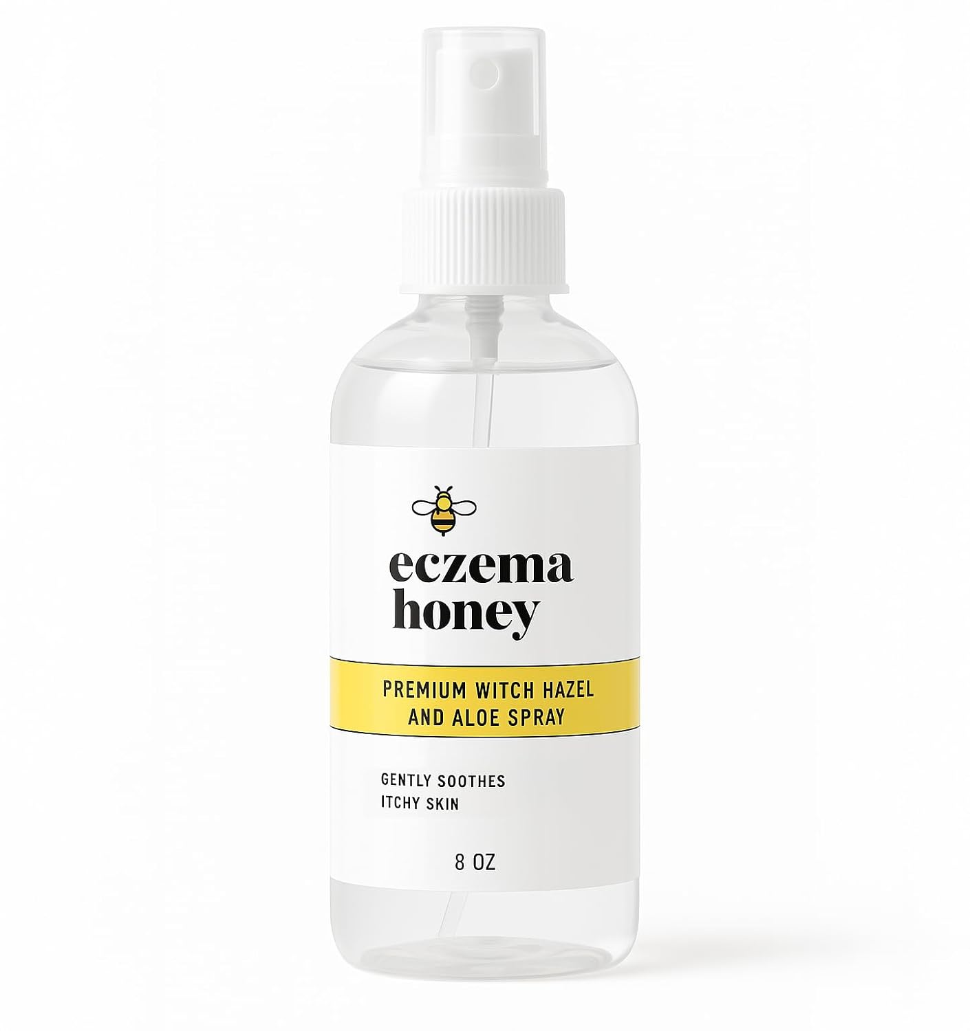 ECZEMA HONEY Premium Witch Hazel & Aloe Spray - Facial Mist Skin Care Product - Unscented Moisturizer, Dewy Makeup Spray, Aftershave & More (8 Oz)
