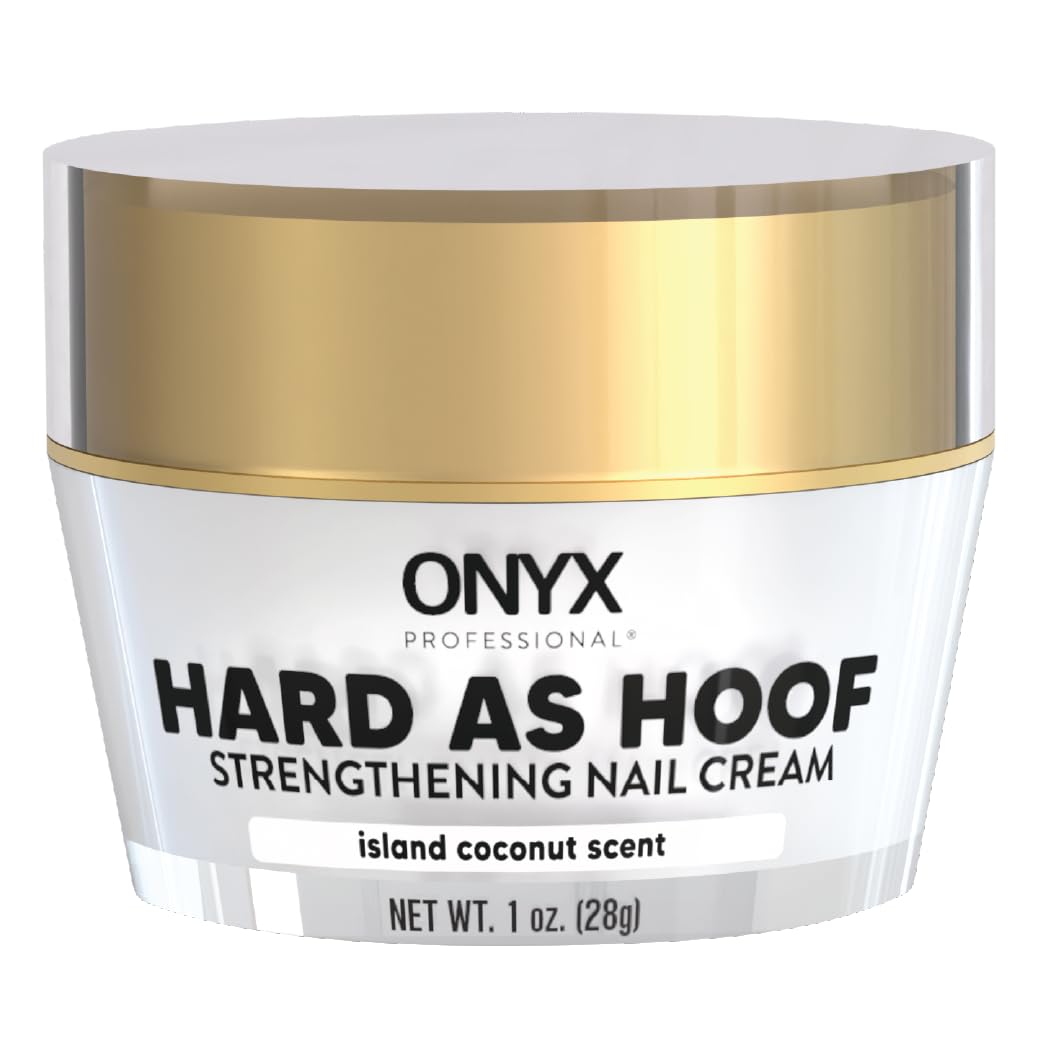 Onyx Professional Hard as Hoof Nail Strengthening Cream, Coconut Scent - Nail Growth and Conditioning Cuticle Cream Stops Splits, Chips, Cracks & Strengthens Nails, 1 oz
