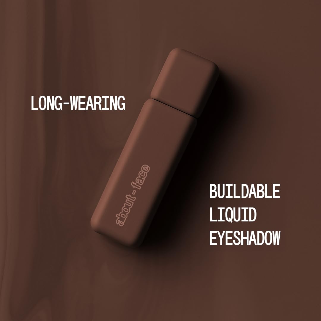 about-face Matte Fluid Eye Paint Weightless – High-Pigment Liquid Eyeshadow, Long-Lasting, No-Budge Matte Finish, Vegan & Cruelty-Free (Chocolate Brown)