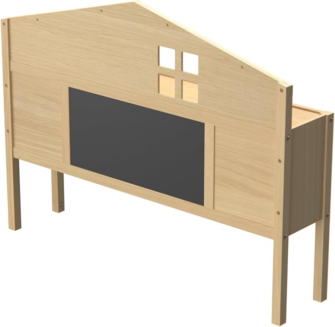 Headboard Storage Cabinet for Full-Size Montessori Floor Bed Natural,Freely Collocation
