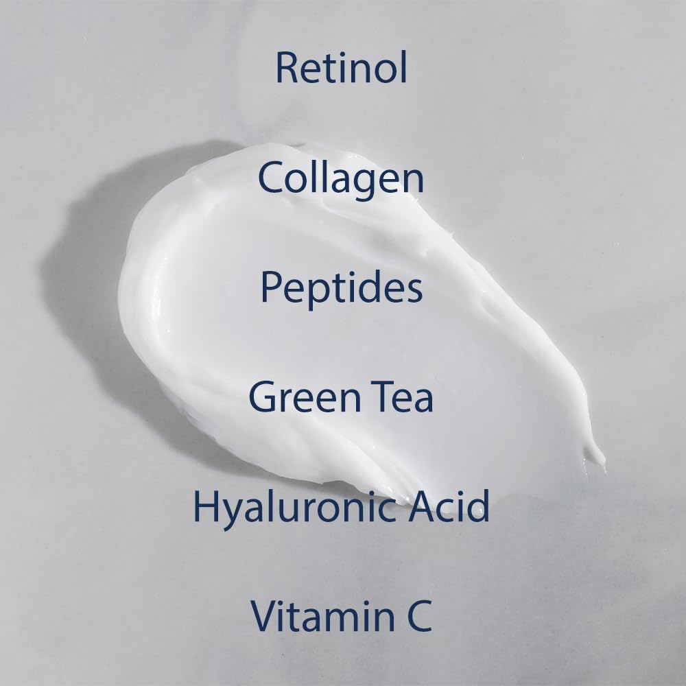 Retinoid Cream - 4.25% Retinol Night Moisturizer for Face & Neck with Collagen, Peptides & Hyaluronic Acid - Anti Aging Wrinkle Cream, Improves Skin Tone & Texture, 3.4 oz