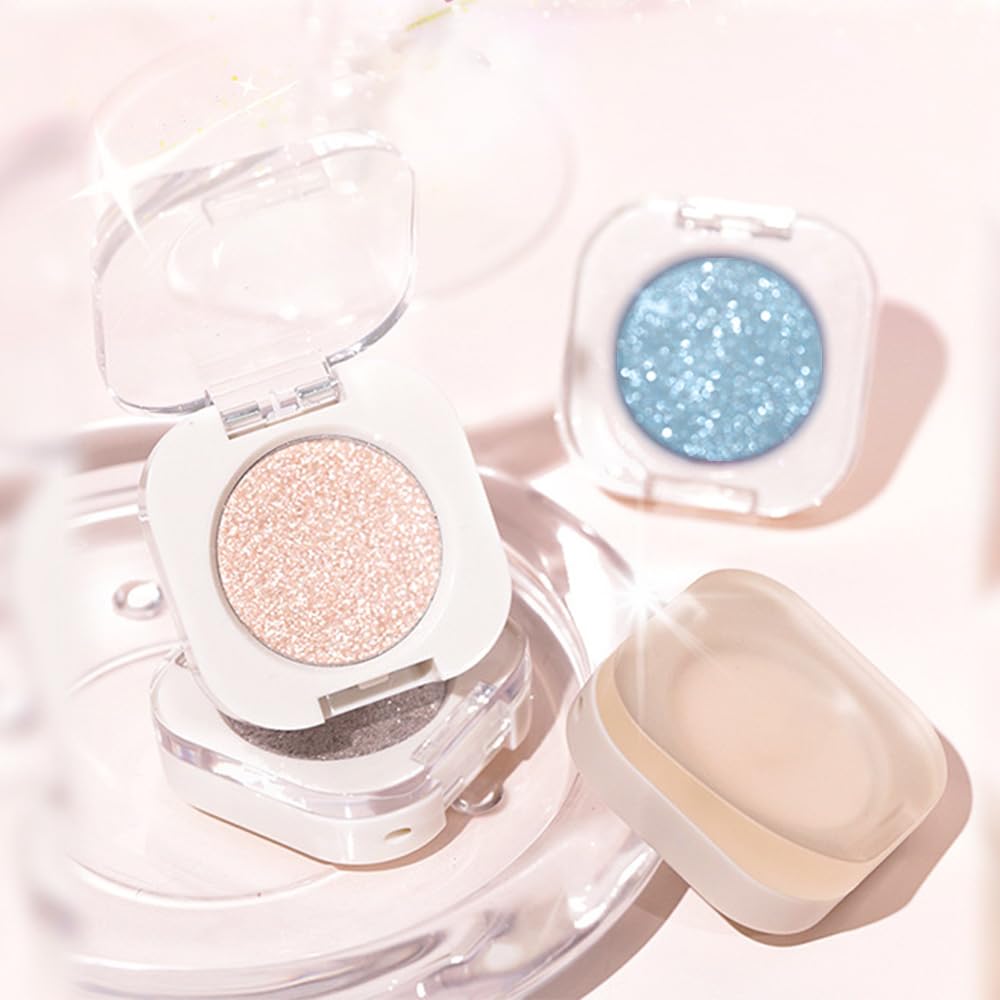 Slive Glitter Eyeshadow Palette for Women, Single Monochrome Eye Shadow Makeup, Shiny Pressed Powder, Blendable Natural sombras para ojos, Holographic,Vegan,Travel -12