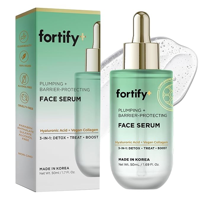 Hyaluronic Acid Serum for Face with Collagen – 3-in-1: Detox, Treat, Boost – Hydrating, Firming, Anti-Aging Serum – Dermatologist Tested Korean Skin Care – Clean Beauty – 1.69 Oz
