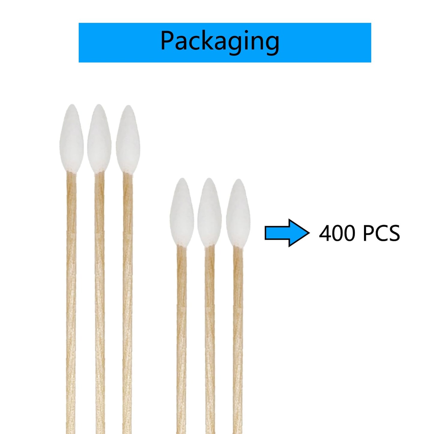 400pcs Precision Cotton Swabs with 6'' Long Sticks for Gun Cleaning, Makeup or Pets