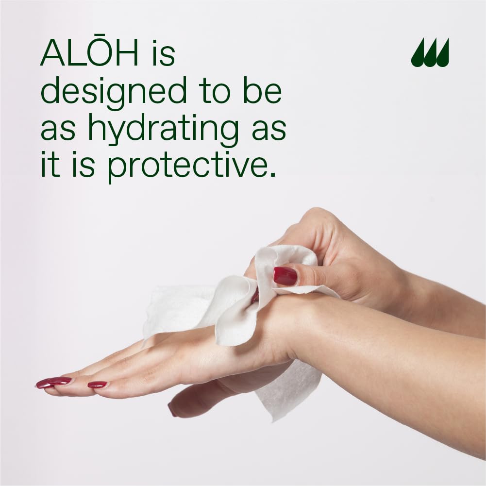 ALŌH Peppermint Eucalyptus Sanitizing Hand Wipes - Clean Hands, Clear Mind On The Go Sanitizer for Kids and Adults - Travel Size 6 packs of 20ct Wipes (120 Wipes)