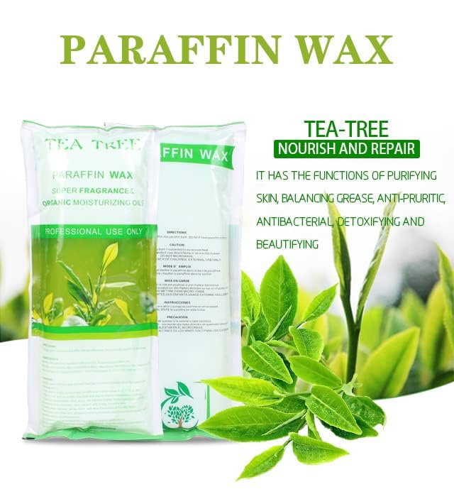 Toyar Paraffin Wax Refills, 12 Pack Tea Tree Scented Paraffin Wax Beads Blocks for Paraffin Bath, Paraffin Wax Machine Refills for Hand Feet Dry Skin,Rrelieves Muscle Fatigue, Hydration and Nourish