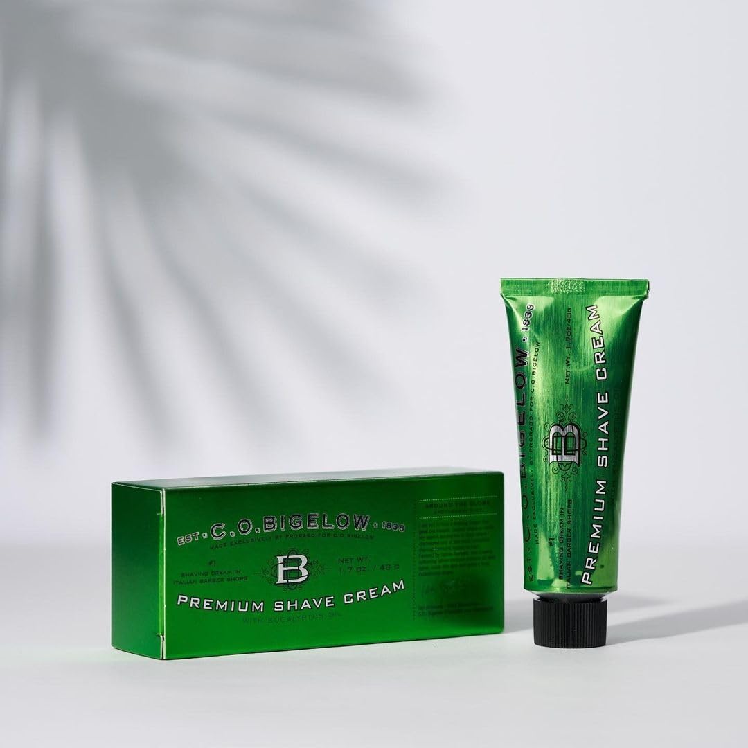 C.O. Bigelow Shaving Cream, 5.2 oz Mens Shaving Cream with Eucalyptus Oil for Sensitive Skin & All Skin Types
